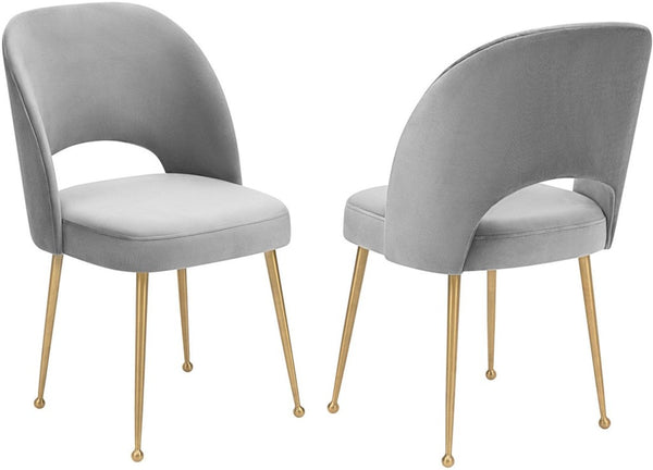 Swell Light Grey Velvet Chair