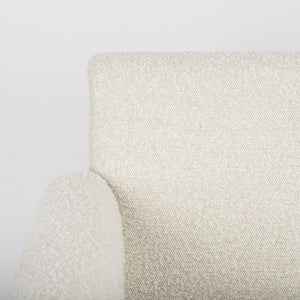 Ashton Cream Boucle Fabric w/ Brown Wood Accent Chair