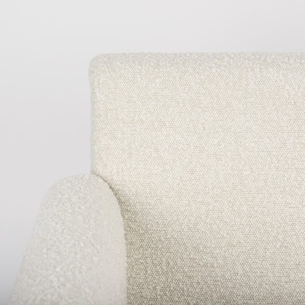 Ashton Cream Boucle Fabric w/ Brown Wood Accent Chair
