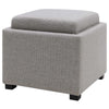 Cameron Square Fabric Storage Ottoman w/ tray In Cardiff Gray