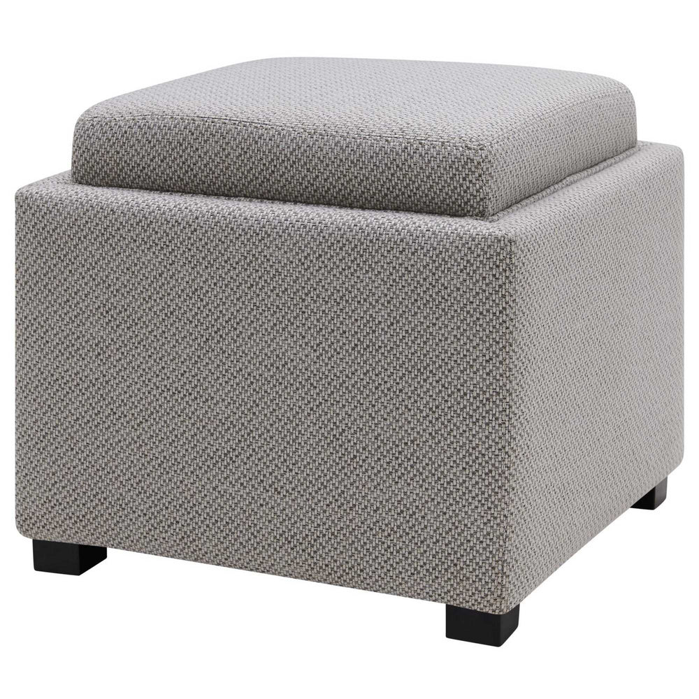 Cameron Square Fabric Storage Ottoman w/ tray In Cardiff Gray