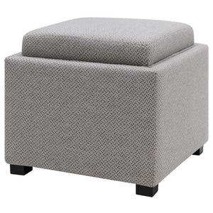 Cameron Square Fabric Storage Ottoman w/ tray In Cardiff Gray