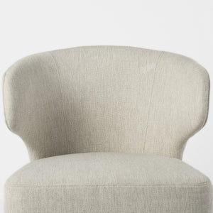 Niles 22.5L x 24.0W x 32.0H Cream Fabric Seat W/ Dark Brown Wooden Legs Wingback Dining Chair