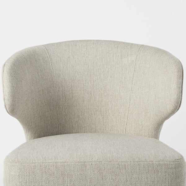 Niles 22.5L x 24.0W x 32.0H Cream Fabric Seat W/ Dark Brown Wooden Legs Wingback Dining Chair