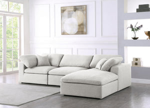 Carmen Cloud Modular Sectional In Cream Linen Fabric
