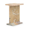 Delaney Marble Rectangle Accent Table - White/Rust Black/Rust Brown