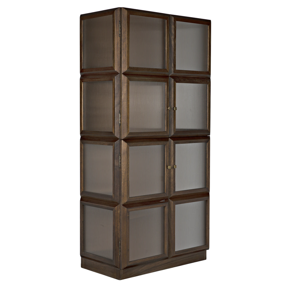 Collins Hutch in Dark Walnut with Glass Accents