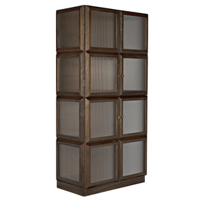 Collins Hutch in Dark Walnut with Glass Accents