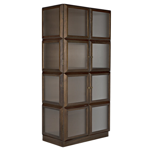 Collins Hutch in Dark Walnut with Glass Accents
