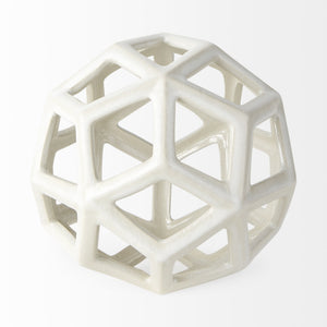 Geom 7.1L x 7.1W x 7.1H White Ceramic Geometric  Object