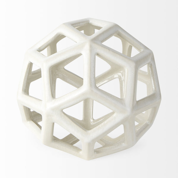Geom 7.1L x 7.1W x 7.1H White Ceramic Geometric  Object
