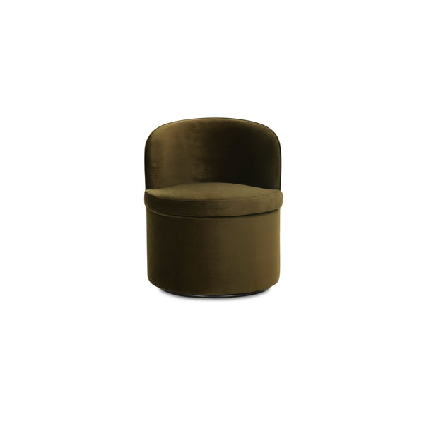 Moe's Dane Swivel Dining Chair in Faux Green Mohair
