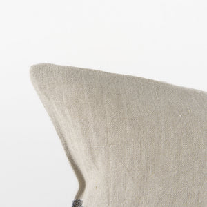 Raquel 13L x 21W Beige and Black Fabric Plaid Decorative Pillow Cover