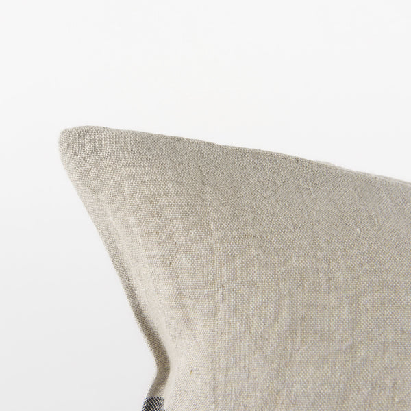 Raquel 13L x 21W Beige and Black Fabric Plaid Decorative Pillow Cover