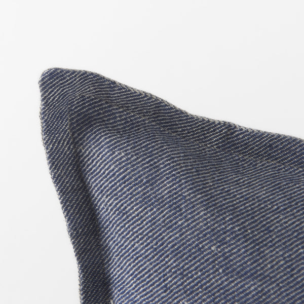 Aubrielle 14L x 26W Gray and Blue Fabric Color Blocked Decorative Pillow Cover