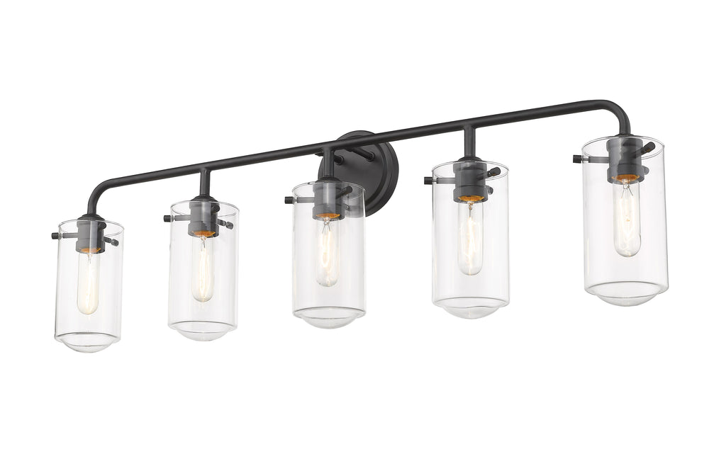 Delaney 5 Light Vanity in Matte Black Finish