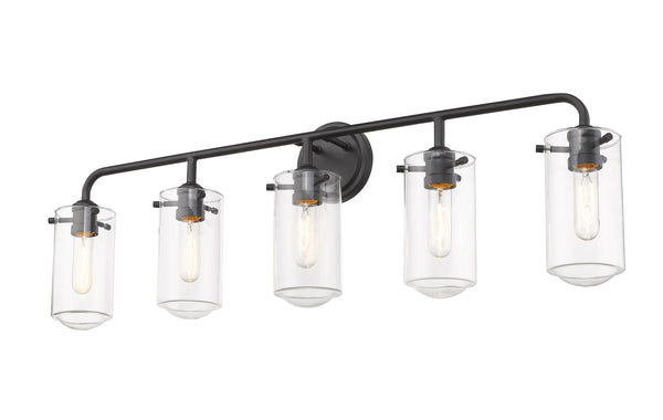 Delaney 5 Light Vanity in Matte Black Finish