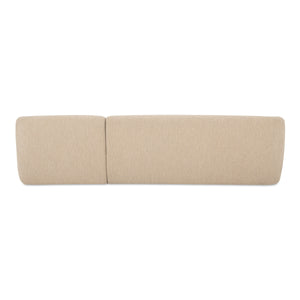 Faye Right Sectional Beige Boucle with Curved Back