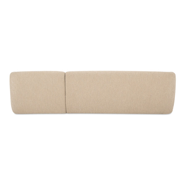 Faye Right Sectional Beige Boucle with Curved Back