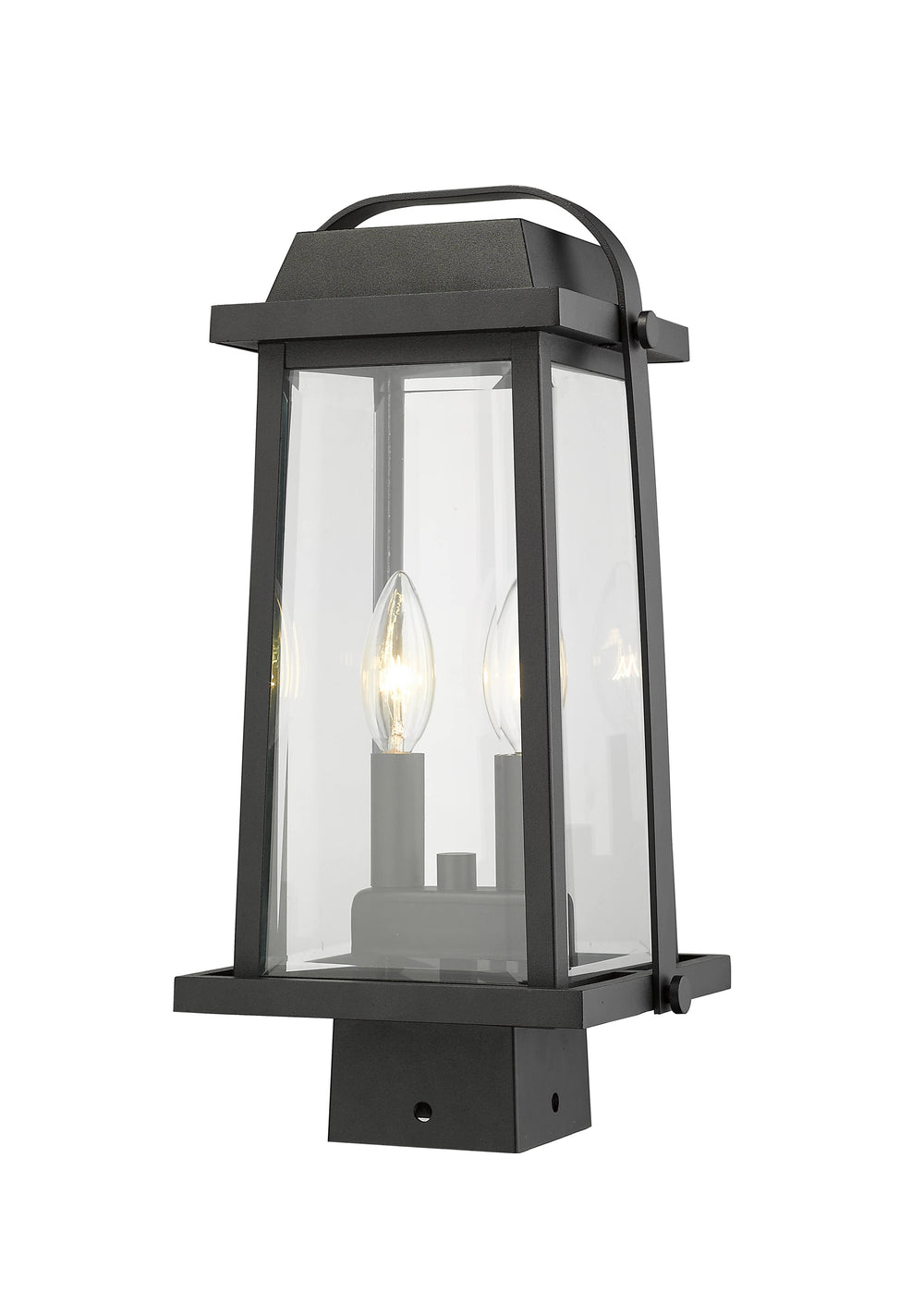 Millworks 2 Light Outdoor Post Mount Fixture in Black Finish