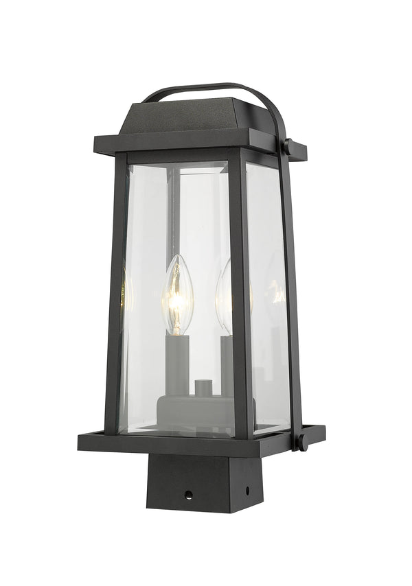 Millworks 2 Light Outdoor Post Mount Fixture in Black Finish