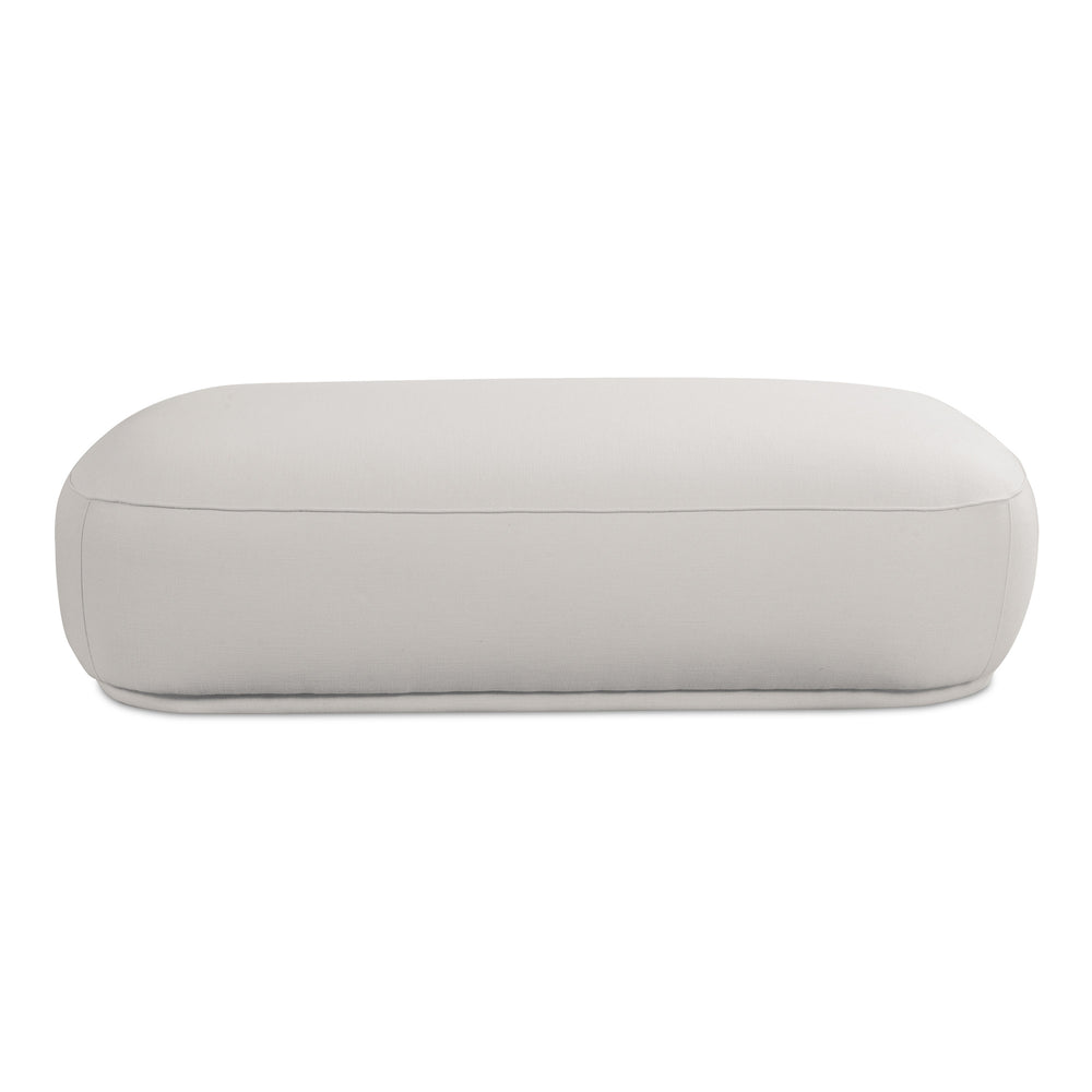 Moe's Marion Rectangular Ottoman in White Fabric