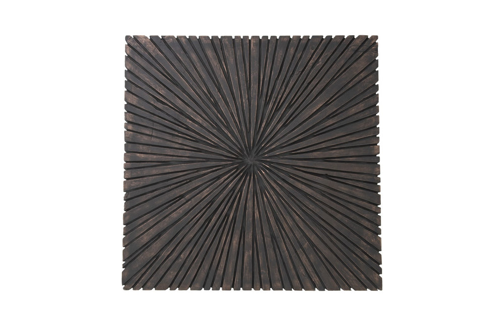 Chainsaw Coffee Table, Square, Black Iron Cross Base, Black/Copper