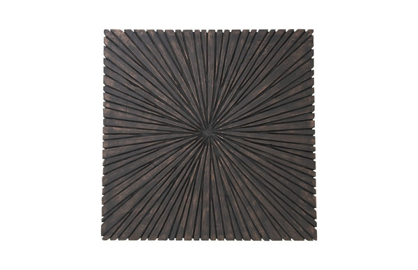 Chainsaw Coffee Table, Square, Black Iron Cross Base, Black/Copper