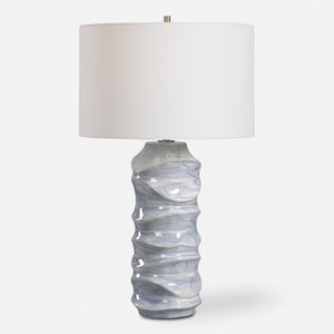 Waves Blue & White Table Lamp
