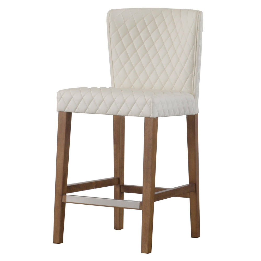 Albie Diamond Stitching Counter Stool In Danburry White