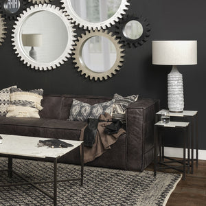 Harlan (30.5"H) Beige-Toned Fabric Shade Gray Concrete Base Table Lamp