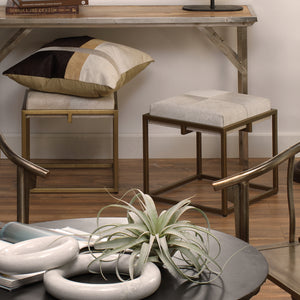 Shelby Hide Stool, White