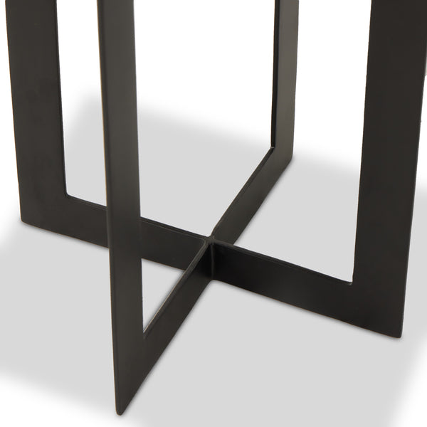 Giselle End Table In Amber Cast Glass