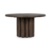 Tiber Solid Wood Round Dining Table, Cream Washed/Toasted Brown, 55"
