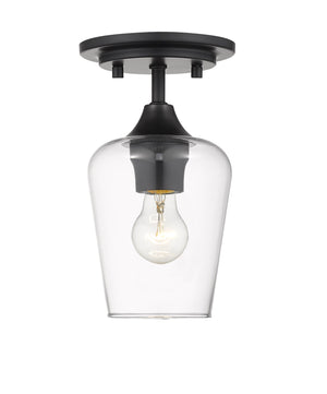 Joliet 1 Light Flush Mount in Matte Black Finish