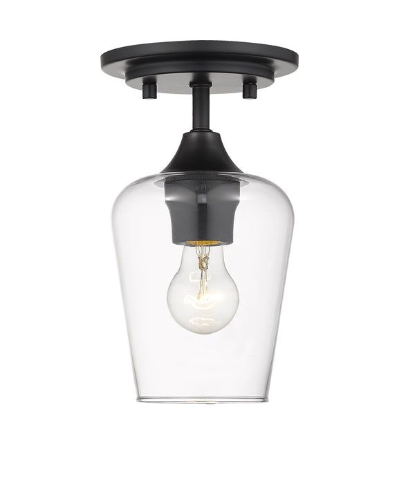Joliet 1 Light Flush Mount in Matte Black Finish