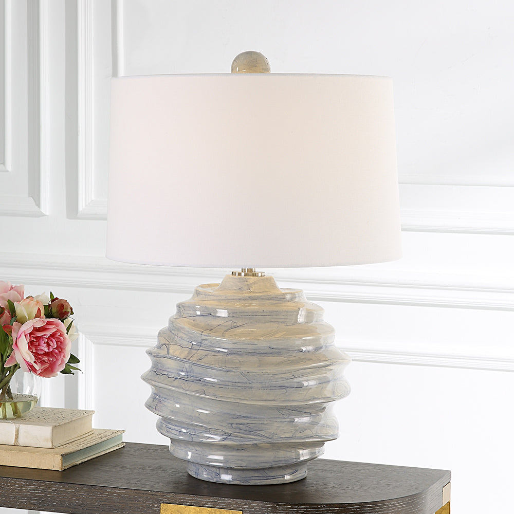 Waves Blue & White Accent Lamp