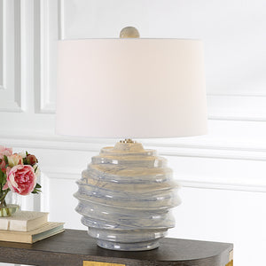 Waves Blue & White Accent Lamp