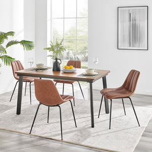 Robert KD PU Dining Side Chair, Umber Brown