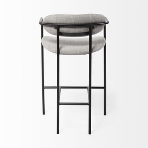 Parker Gray Fabric Seat Black Metal Counter Stool
