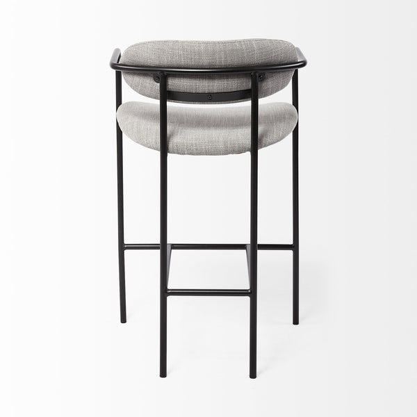 Parker Gray Fabric Seat Black Metal Counter Stool