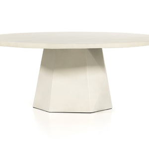 Bowman Outdoor Coffee Table In White Concrete