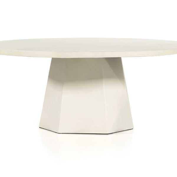 Bowman Outdoor Coffee Table In White Concrete