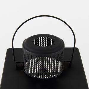 Gamfield  6.1L x 6.1W x 10.6H Small Black Metal and Glass Lantern