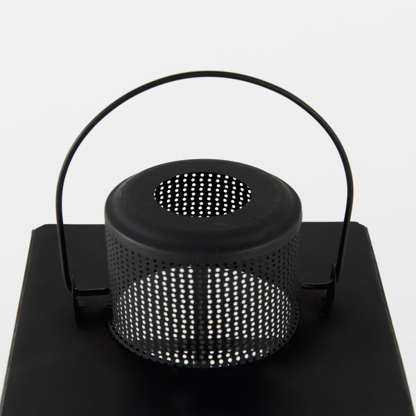 Gamfield  6.1L x 6.1W x 10.6H Small Black Metal and Glass Lantern