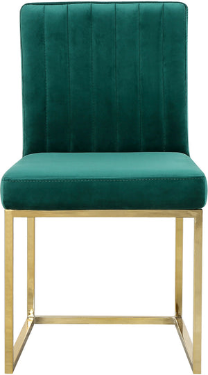 Joanna Dining Chair In Green Velvet