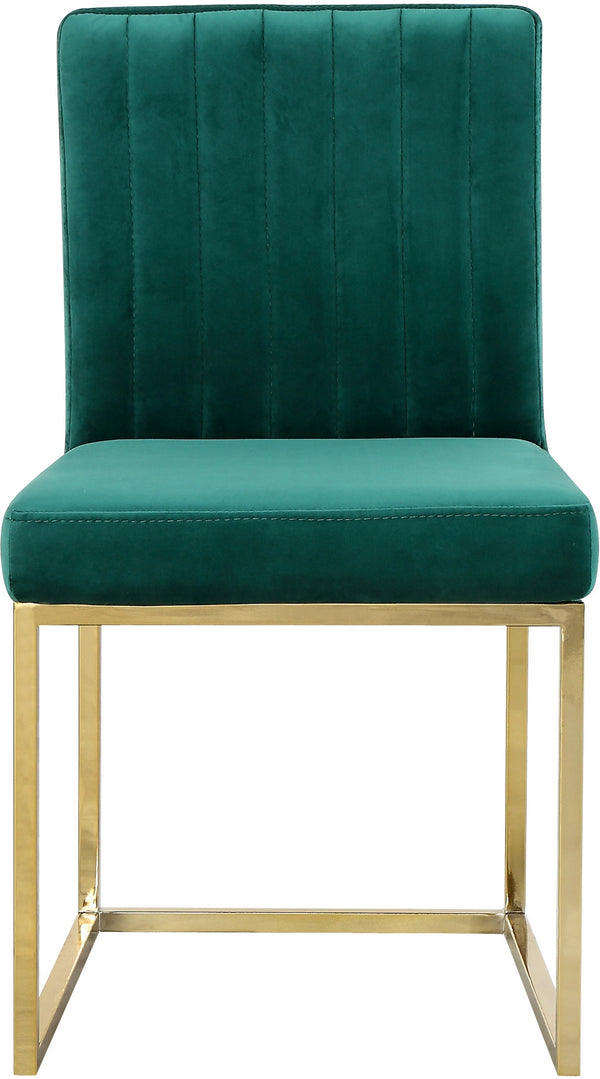 Joanna Dining Chair In Green Velvet