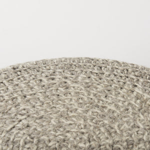 Bina  24.0L x 24.0W x 14.0H Light Gray 4 Legged Wool Stool