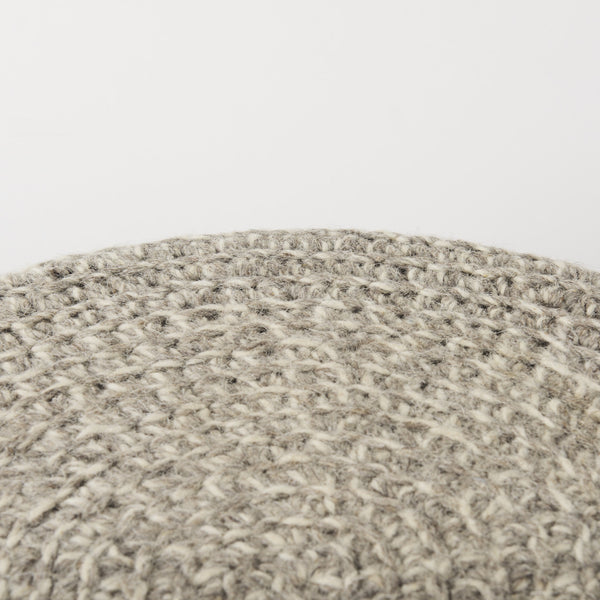 Bina  24.0L x 24.0W x 14.0H Light Gray 4 Legged Wool Stool