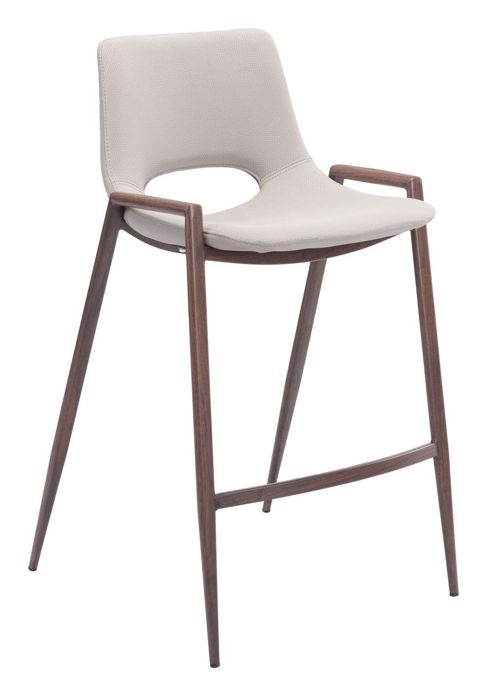 Desi Counter Stool (Set of 2) Beige & Walnut